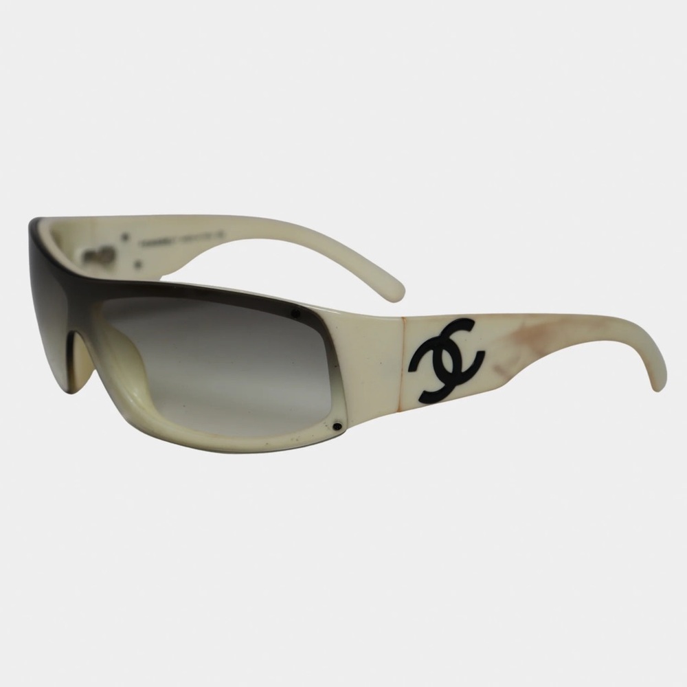 Chanel Y2K Shield White Sunglasses